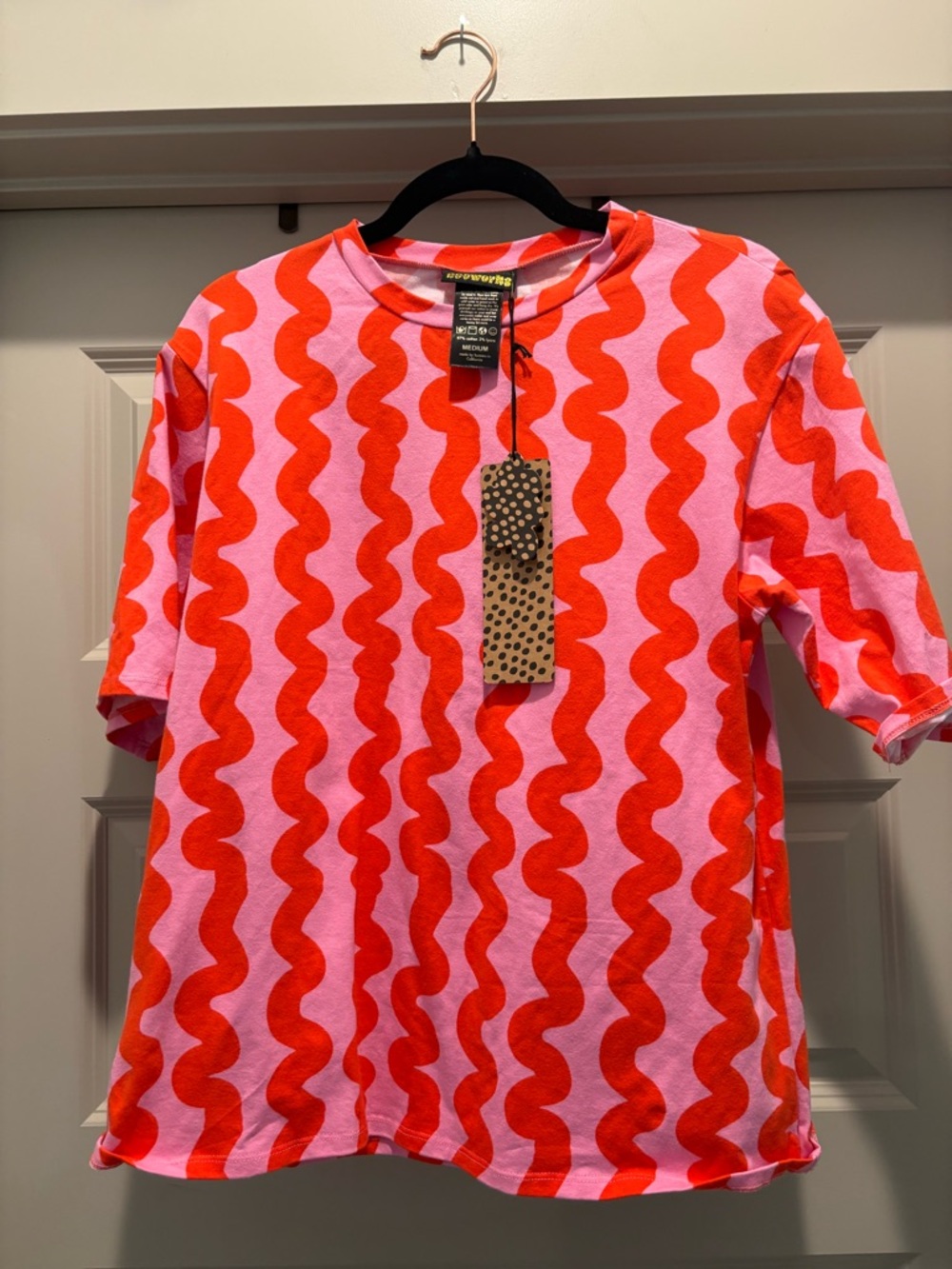 NWT Nooworks Oversized Tee in Squiggle Print